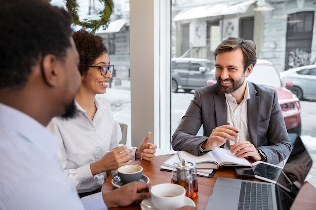 Expats meeting in a coffee shop in Abu Dhabi